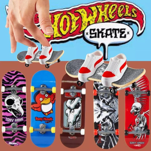 Hot Wheels Skate Dedo Tony Hawk Com Tênis + Mini Tour D Fast
